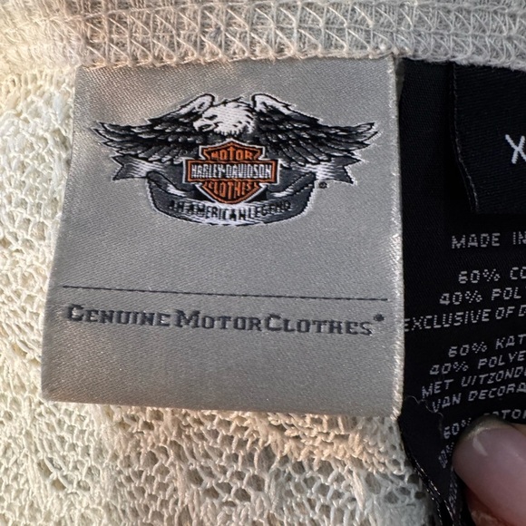 Harley-Davidson Cream Long Sleeve with Red and Blue Graphic size x-large - Picture 8 of 11